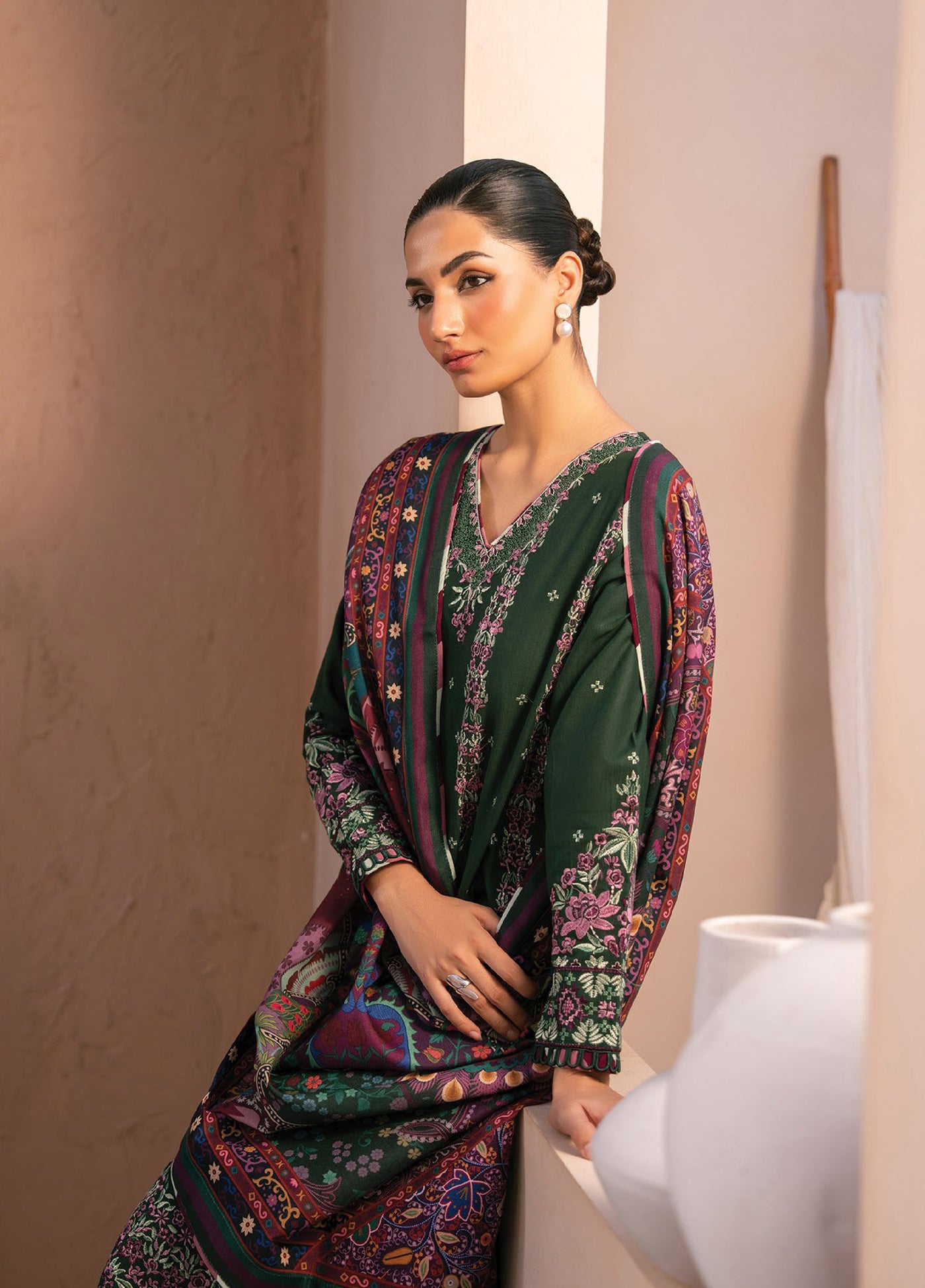 Rang e Khizaan by Xenia Unstitched Khaddar Embroidered Suits 3 Piece XE25SW D-03 ANYA - Winter Collection
