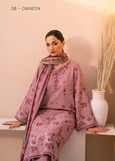 Xenia Unstitched Slub Khaddar Unstitched Embroidered Suits 3 Piece XE25SK D-08 Daneen - Winter Collection