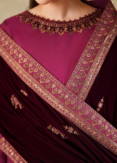 Zarif Unstitched Embroidered Raw Silk Suits 3 Piece ZRF25UF  ZRF-VS-02 - Festive Collection