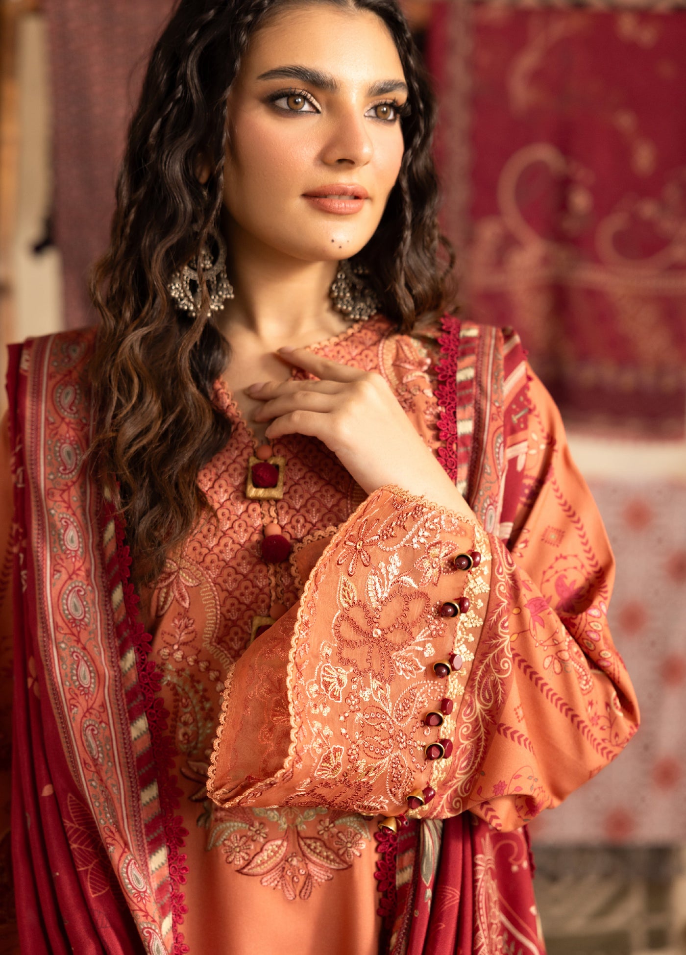 Zync by Florent One Nation Unstitched Khaddar Embroidered Suits 3 Piece FL25ON FL-9B - Casual Collection