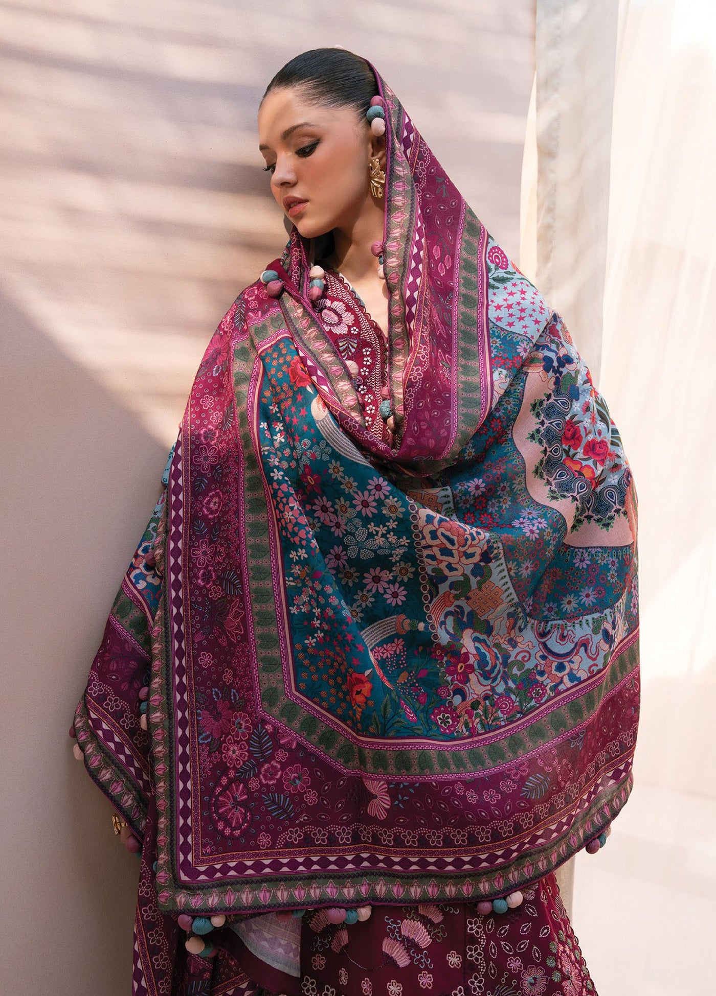 Rang e Khizaan by Xenia Unstitched Khaddar Embroidered Suits 3 Piece XE25SW D-02 DEEMAH - Winter Collection