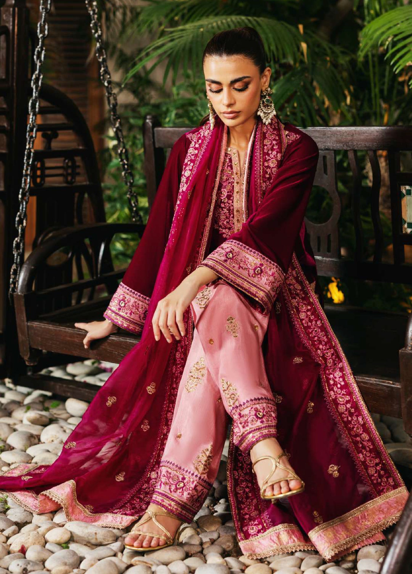 Zainab Chottani Unstitched Velvet Embroidered 3 Piece ZC25UV Rubi - Festive Collection