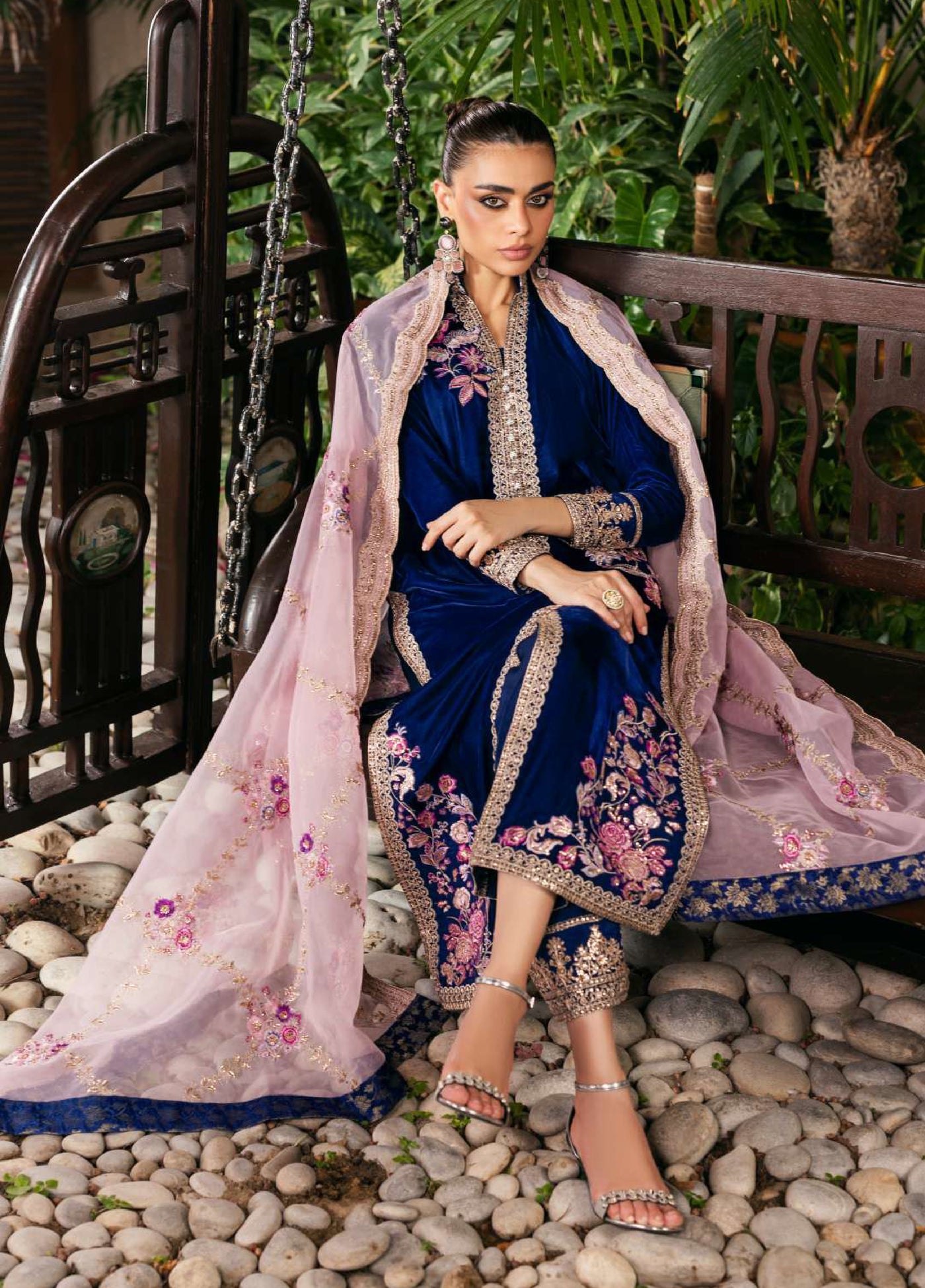 Zainab Chottani Unstitched Velvet Embroidered 3 Piece ZC25UV Meher - Festive Collection