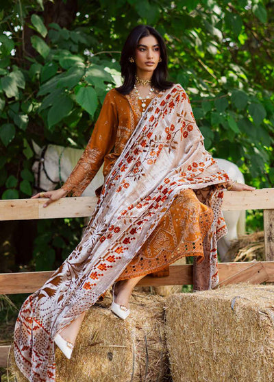 Nureh Exclusive Unstitched Luxury Palachi Embroidered Leather Peach Suits 3 Piece NU25PS NE-188 - Winter Collection