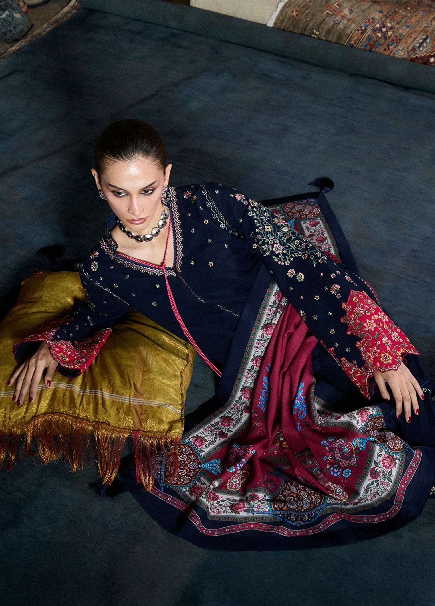 Jugnu by Hussain Rehar Unstitched Karandi Embroidered Suits 3 Piece HR25JW Firo - Winter Collection