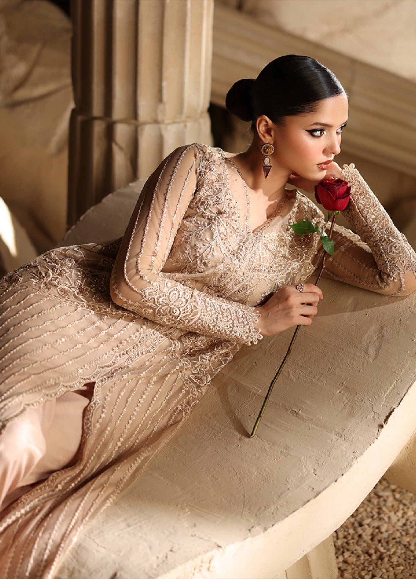 Luxe by Azure Unstitched Chiffon Embroidered Suits 3 Piece AZ25LF Elan - Festive Collection