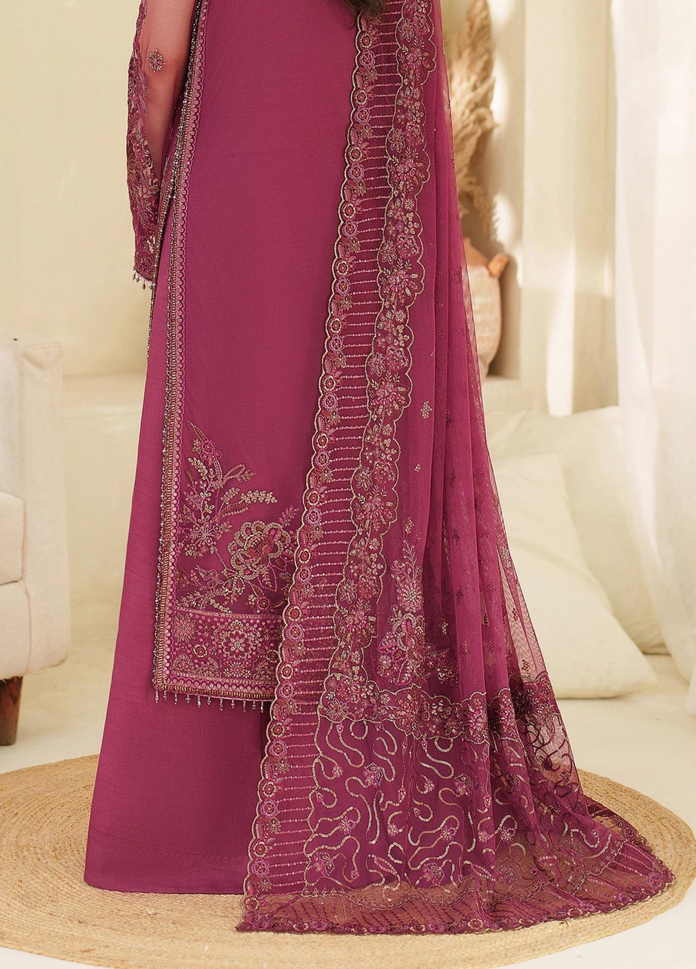 Meesa by Zarif Unstitched Net Embroidered Suits 3 Piece ZAF25MF ZRF-ML-03 ORILA - Winter Collection