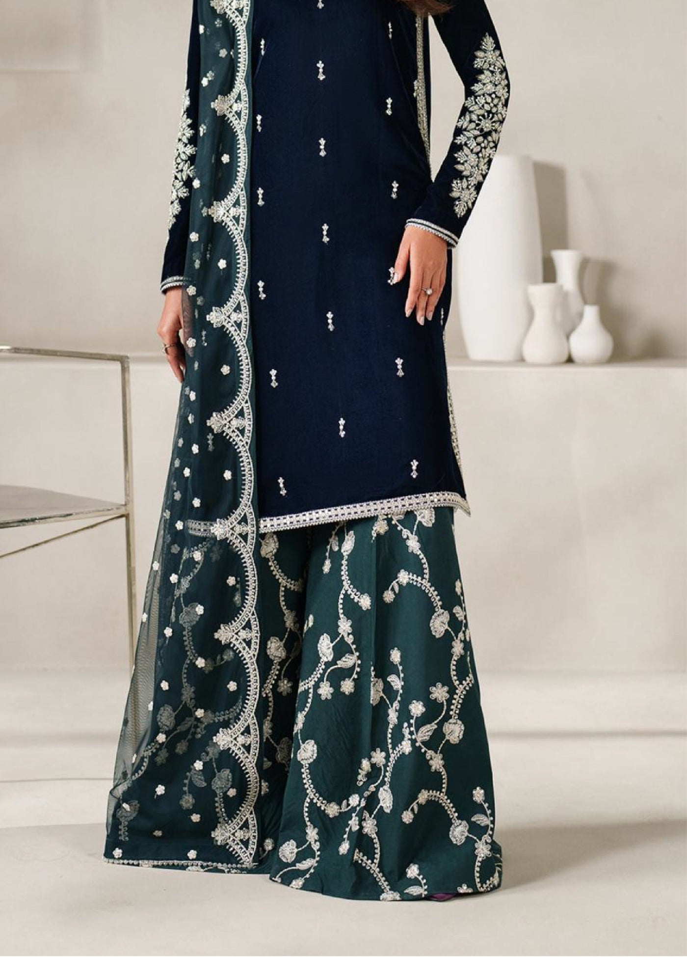 Zarif Exclusive Unstitched Velvet Embroidered Suits 3 Piece ZRF25VE ZRF-V-02 - Festive Collection