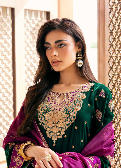 Zainab Chottani Unstitched Velvet Embroidered 3 Piece ZC25UV Esha - Festive Collection