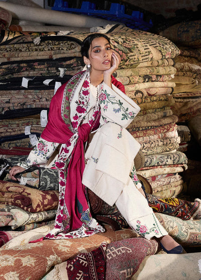 Jugnu by Hussain Rehar Unstitched Karandi Embroidered Suits 3 Piece HR25JW Zura - Winter Collection