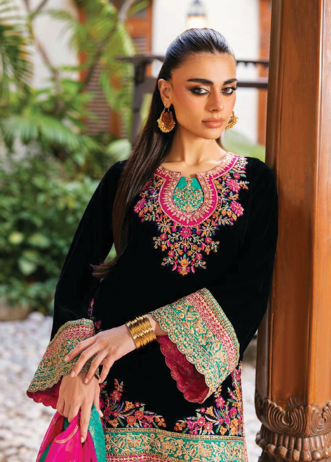 Zainab Chottani Unstitched Velvet Embroidered 3 Piece ZC25UV Zeba - Festive Collection