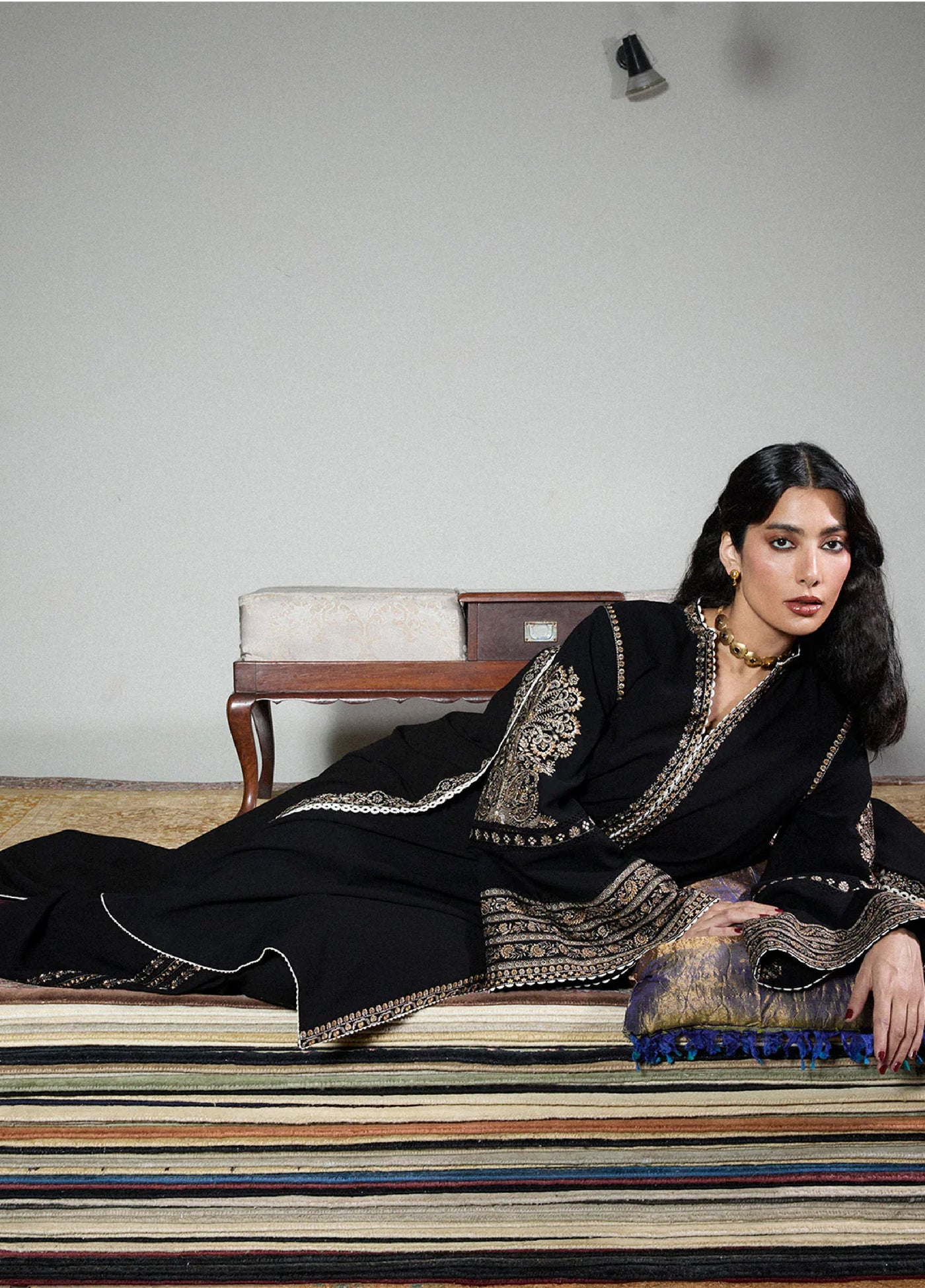 Jugnu by Hussain Rehar Unstitched Karandi Embroidered Suits 3 Piece HR25JW Tila - Winter Collection