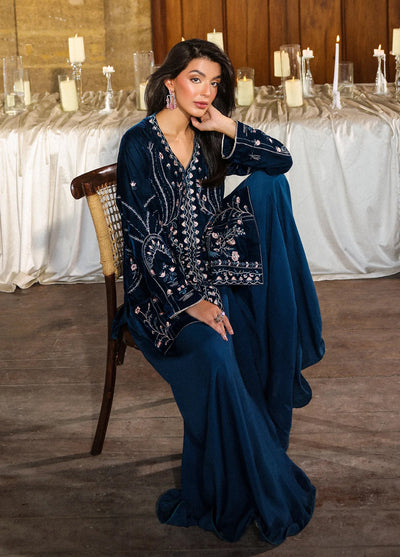 Elayra by Sahar Pret Velvet 2 Piece Embroidered Sapphire Allure - Festive Collection