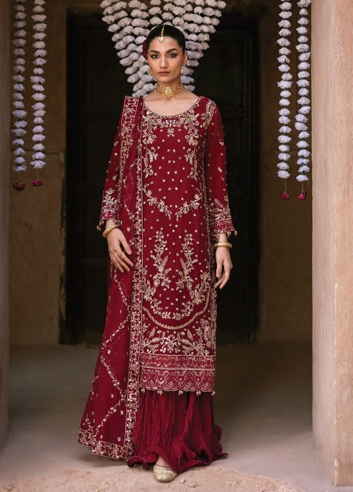 The Empress by Emaan Adeel Embroidered Organza Suits Unstitched 3 Piece EA25TE D-10 Rosmyn