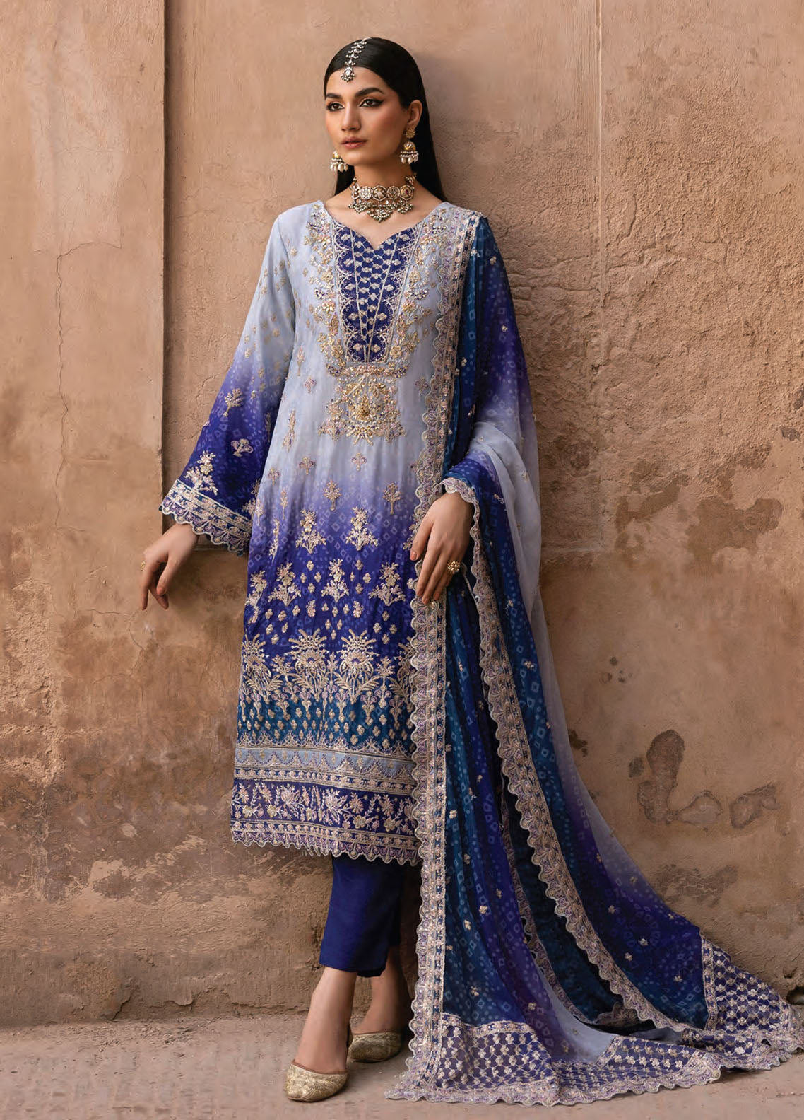 The Empress by Emaan Adeel Embroidered Chiffon Suits Unstitched 3 Piece EA25TE D-09 Aurevia