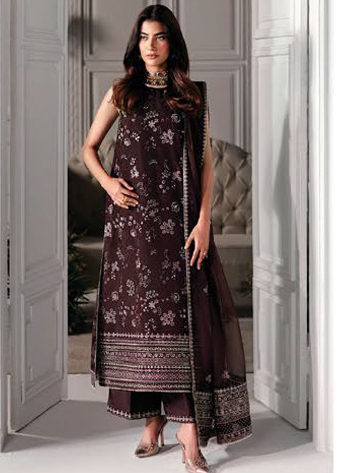 Aurelle by Seran Embroidered Suits Unstitched 3 Piece SN25AU Lavinia - Formals Collection