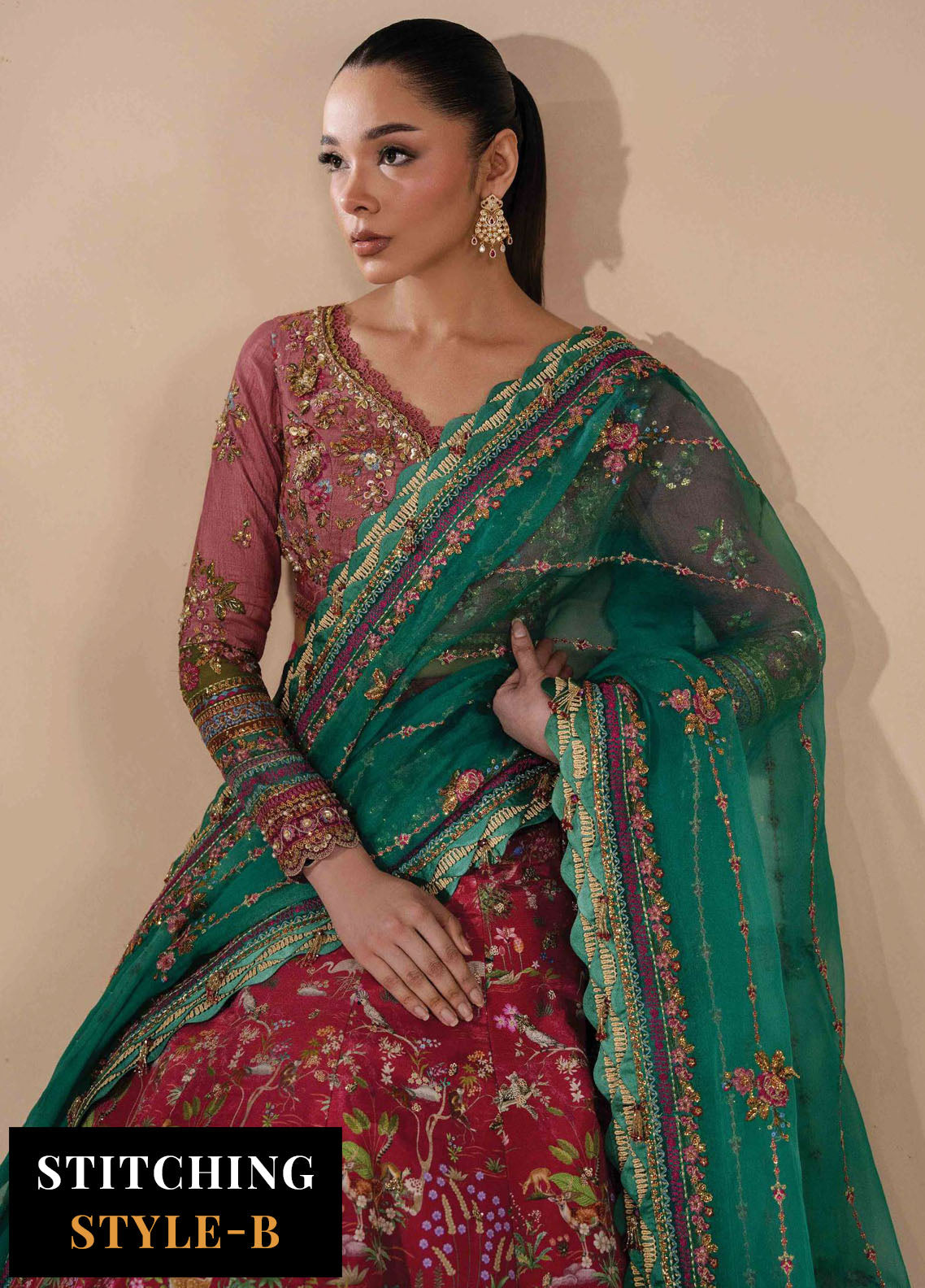 Lilianne by Republic Womenswear Embroidered Raw Silk Suits Unstitched 3 Piece RW25LW D-07 Floriane - Formal Collection
