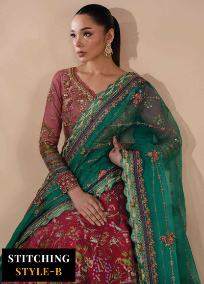 Lilianne by Republic Womenswear Embroidered Raw Silk Suits Unstitched 3 Piece RW25LW D-07 Floriane - Formal Collection