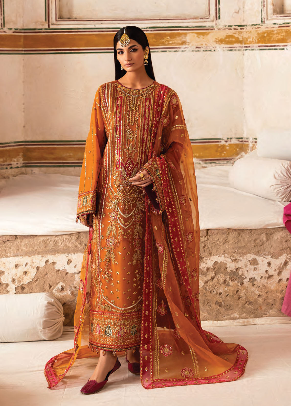 The Empress by Emaan Adeel Embroidered Organza Suits Unstitched 3 Piece EA25TE D-08 Solmira