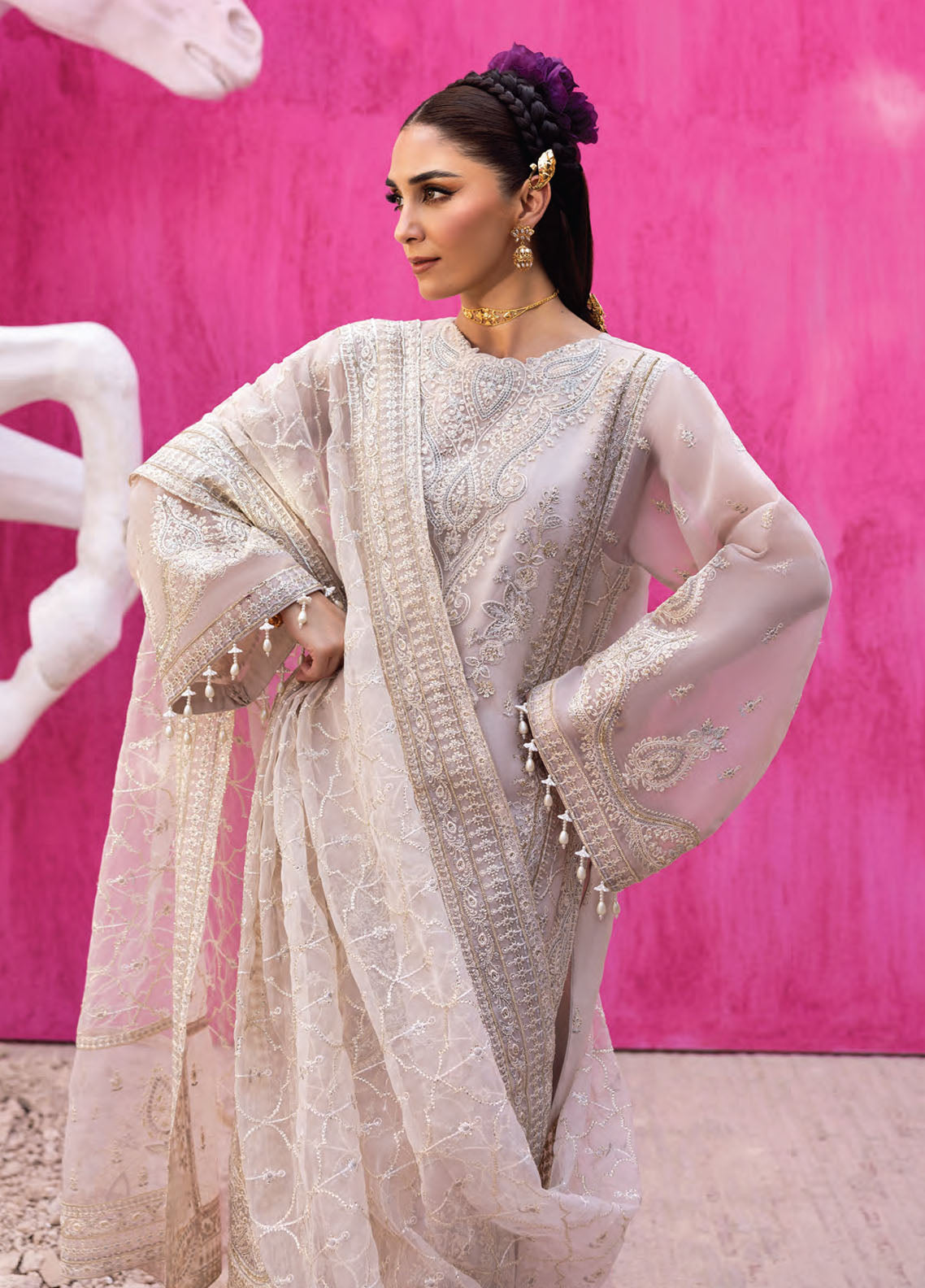 The Empress by Emaan Adeel Embroidered Chiffon Suits Unstitched 3 Piece EA25TE D-06 Lumesse