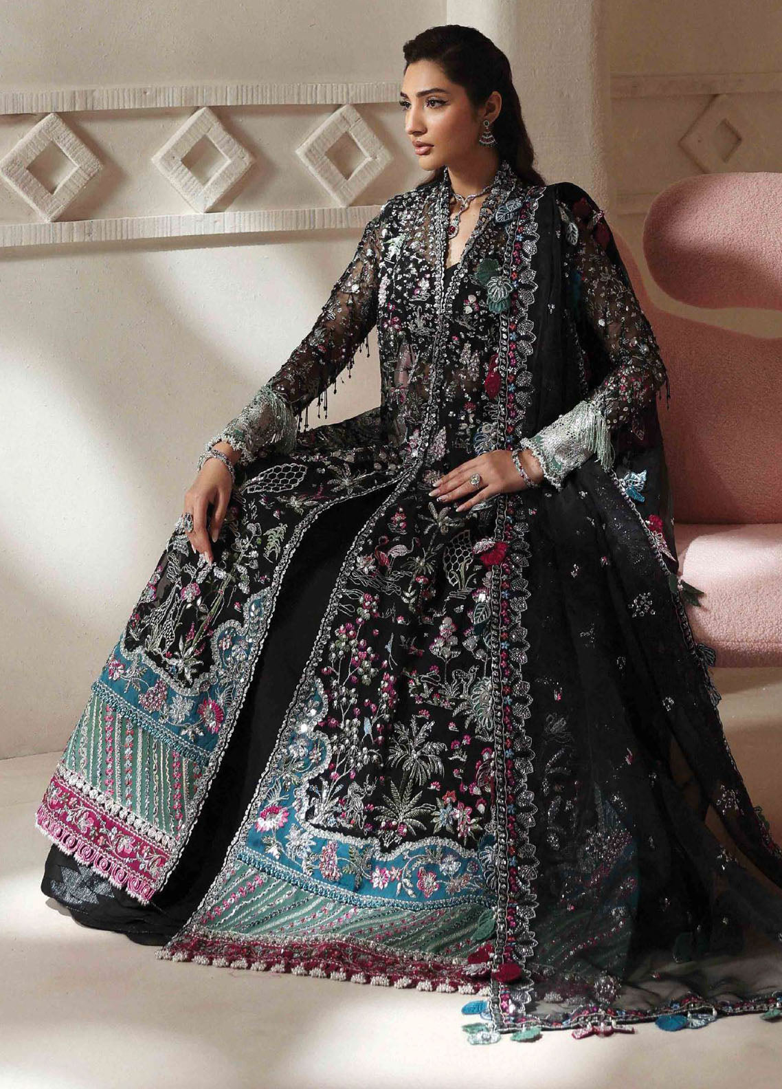 Lilianne by Republic Womenswear Embroidered Organza Suits Unstitched 3 Piece RW25LW D-04 Auriane - Formal Collection