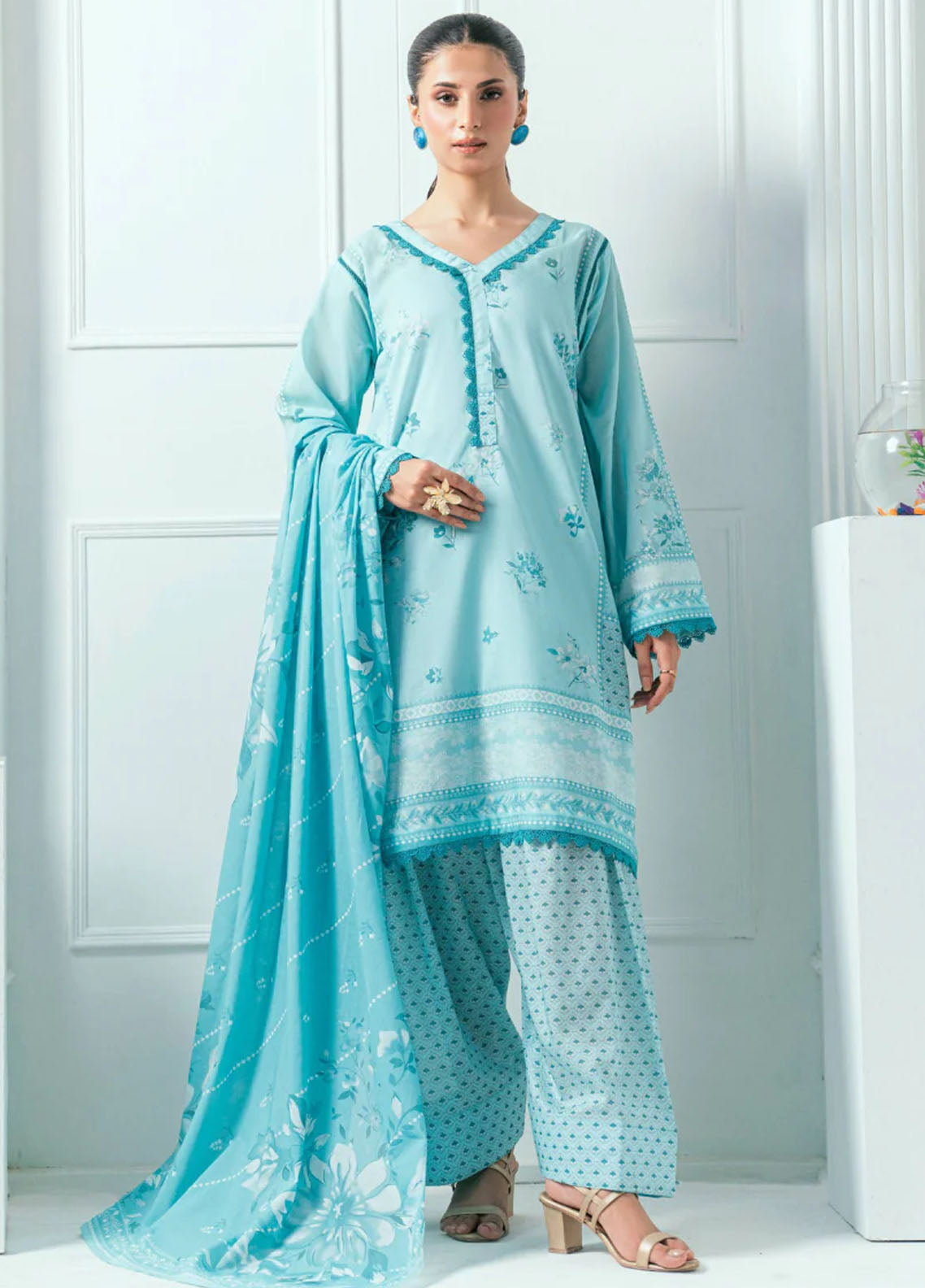 Amal Printed Lawn Suits Unstitched 3 Piece AL25AUS D-2