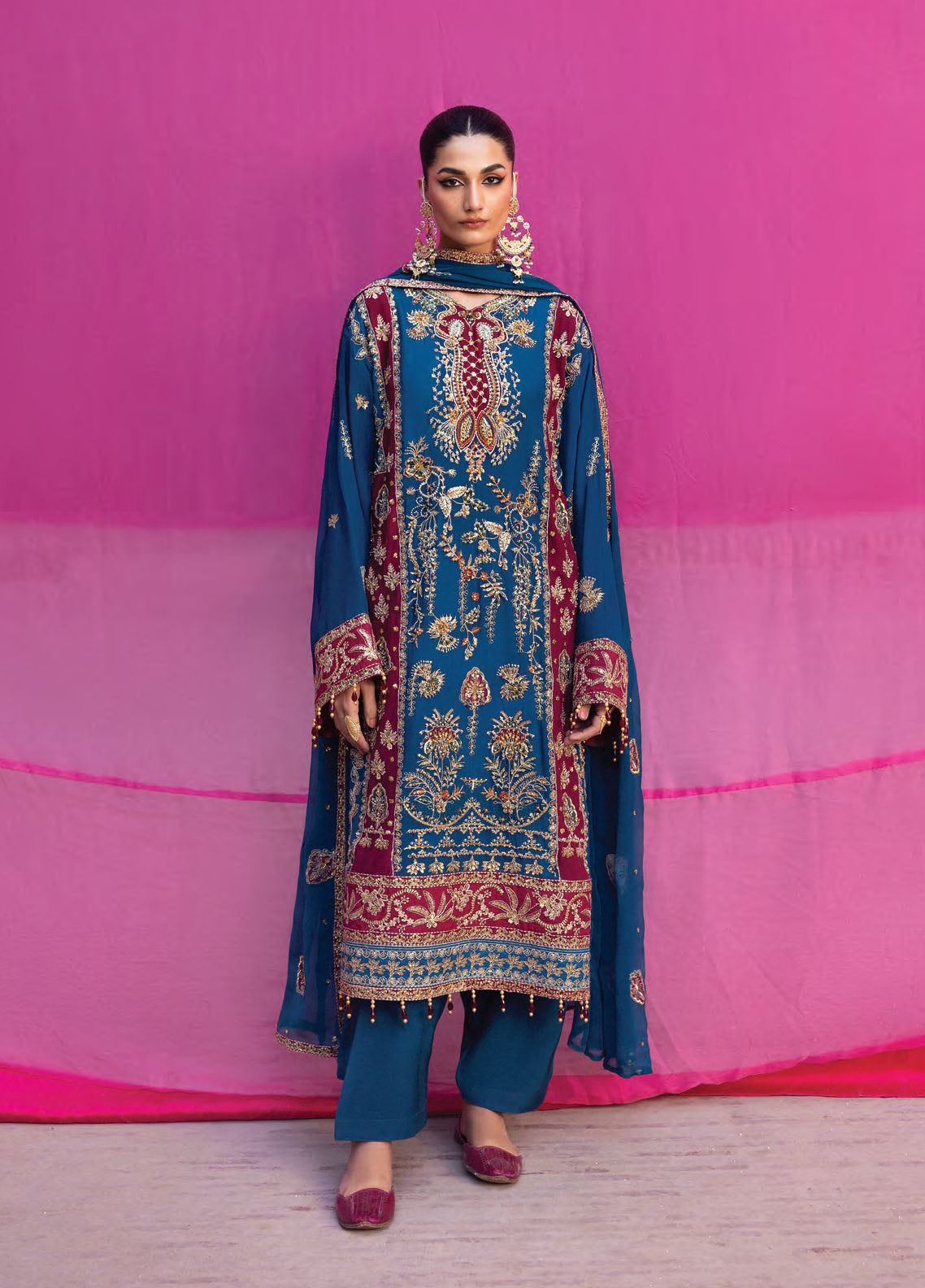 The Empress by Emaan Adeel Embroidered Organza Suits Unstitched 3 Piece EA25TE D-05 Velanis