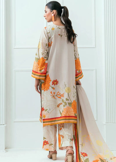 Amal Printed Lawn Suits Unstitched 3 Piece AL25AUS D-3