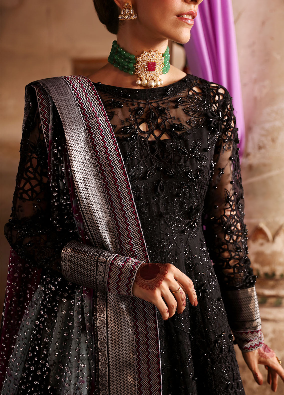 Jhoomro By Nureh Unstitched Luxury Formals Collection 2024 NL-73 Maya