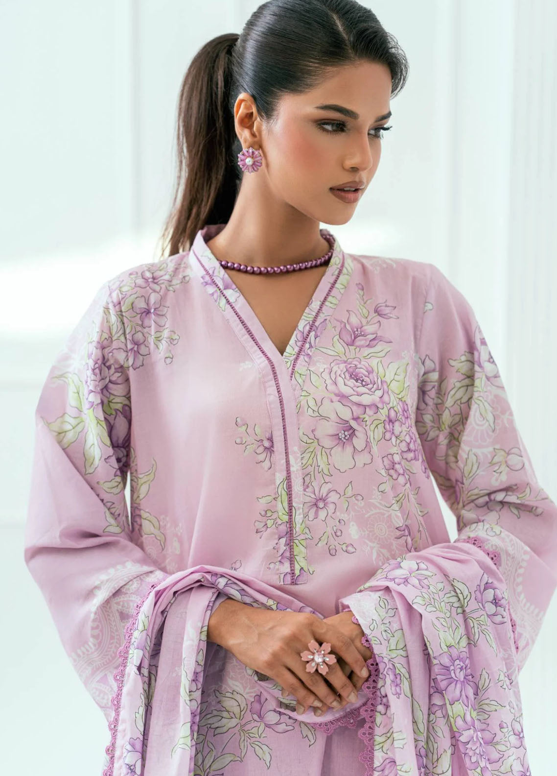 Amal Printed Lawn Suits Unstitched 3 Piece AL25AUS D-4