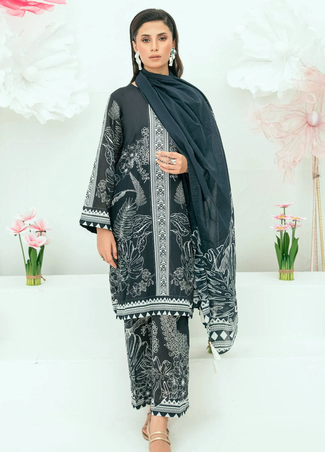 Amal Printed Lawn Suits Unstitched 3 Piece AL25AUS D-5