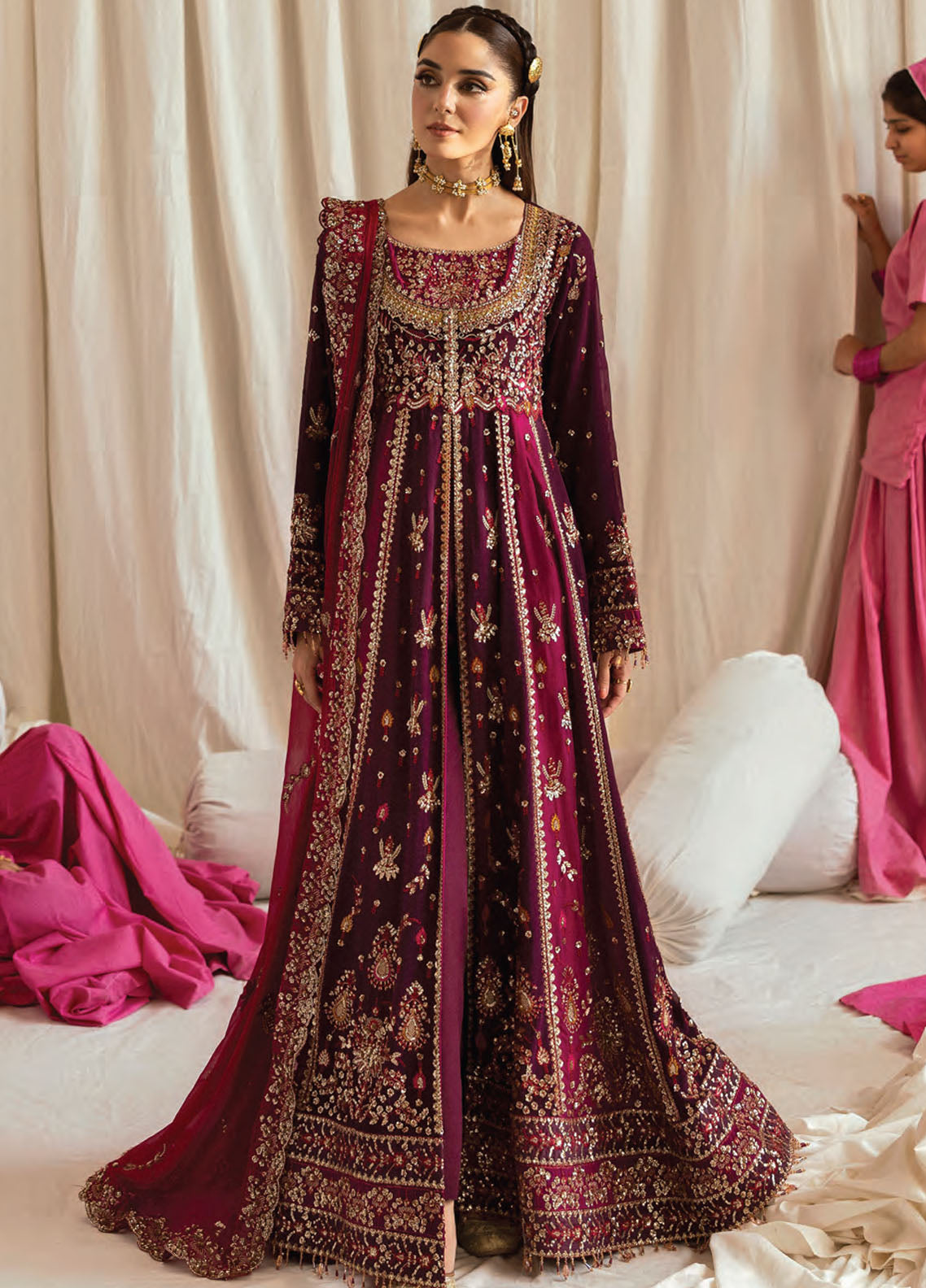 The Empress by Emaan Adeel Embroidered Chiffon Suits Unstitched 3 Piece EA25TE D-01 Avoria