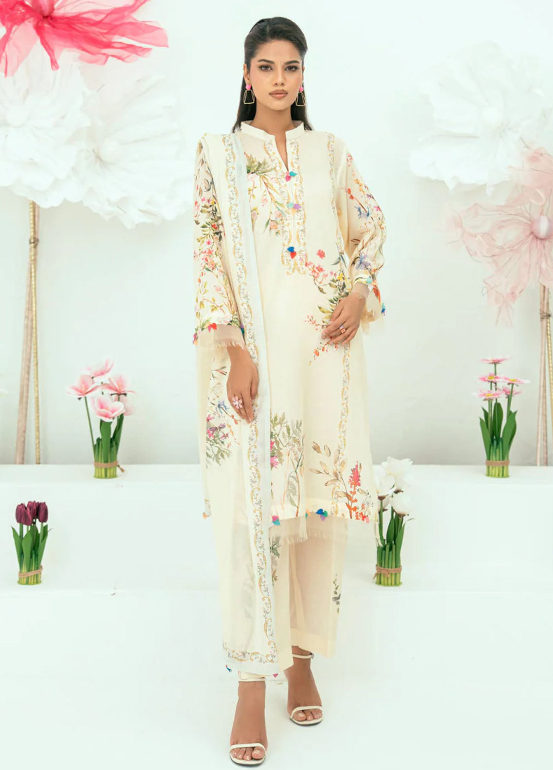 Amal Printed Lawn Suits Unstitched 3 Piece AL25AUS D-6
