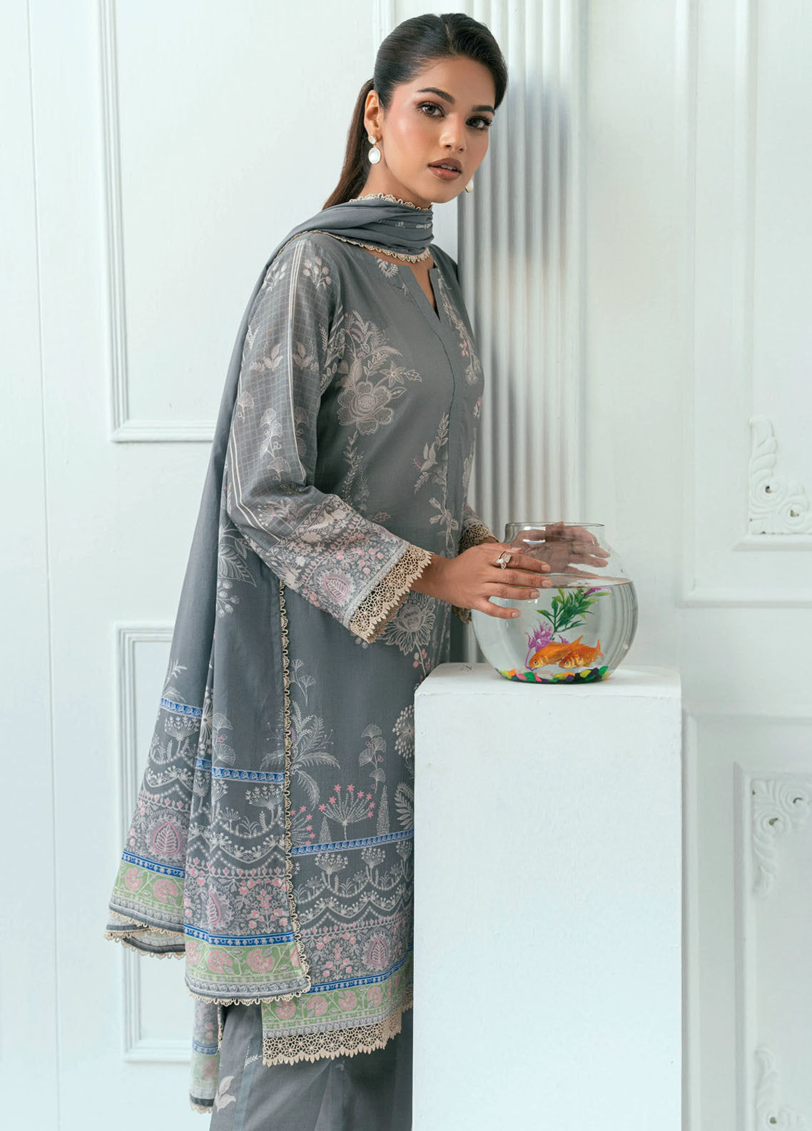Amal Printed Lawn Suits Unstitched 3 Piece AL25AUS D-11