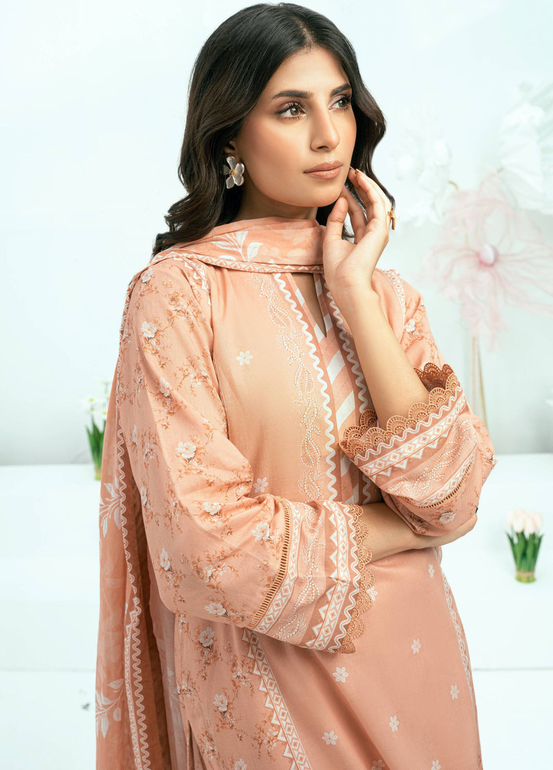 Amal Printed Lawn Suits Unstitched 3 Piece AL25AUS D-12