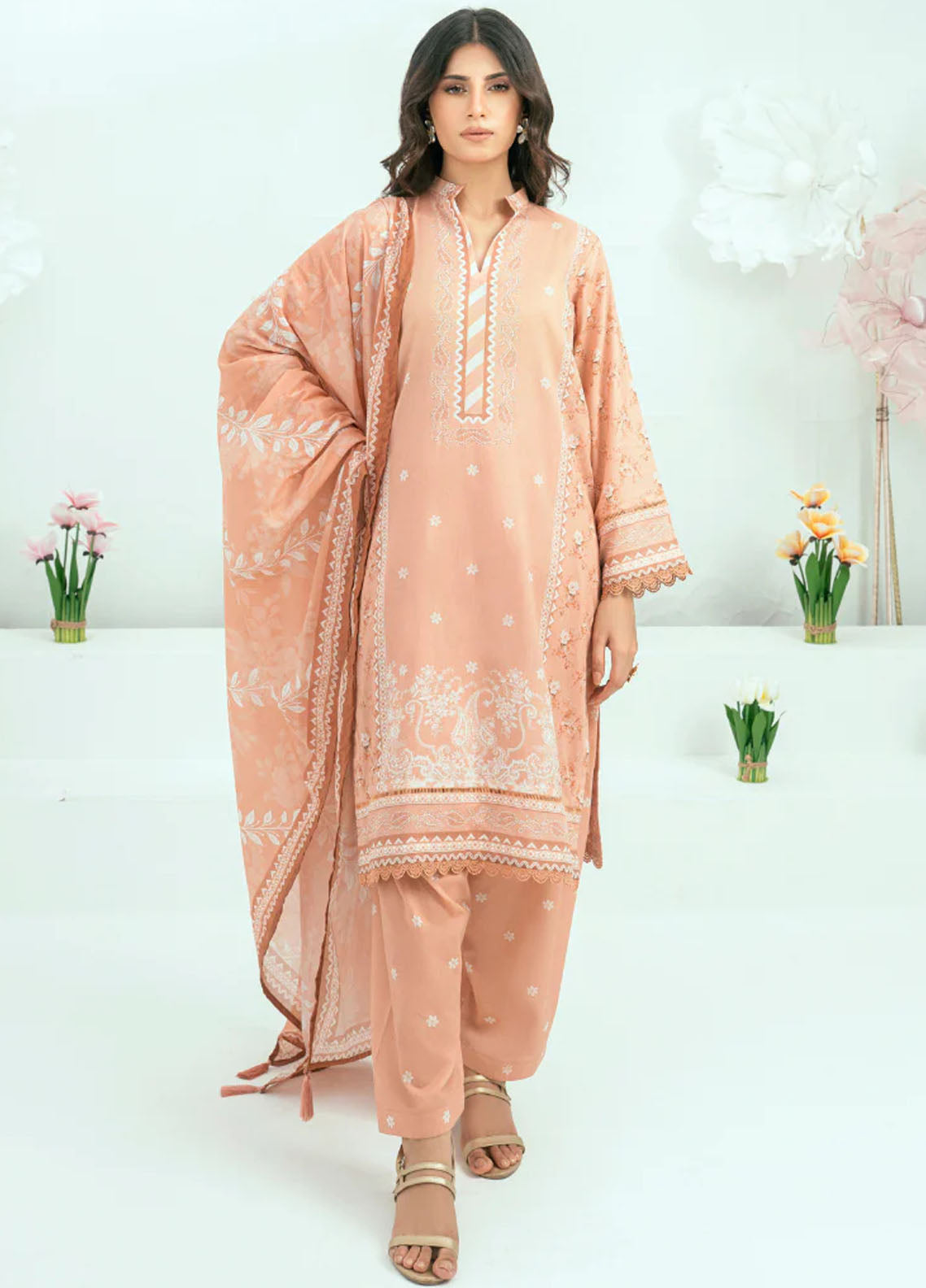 Amal Printed Lawn Suits Unstitched 3 Piece AL25AUS D-12