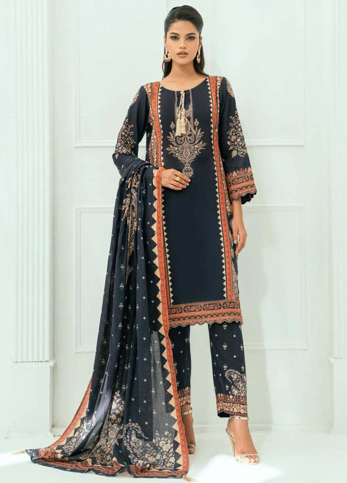 Amal Printed Lawn Suits Unstitched 3 Piece AL25AUS D-8