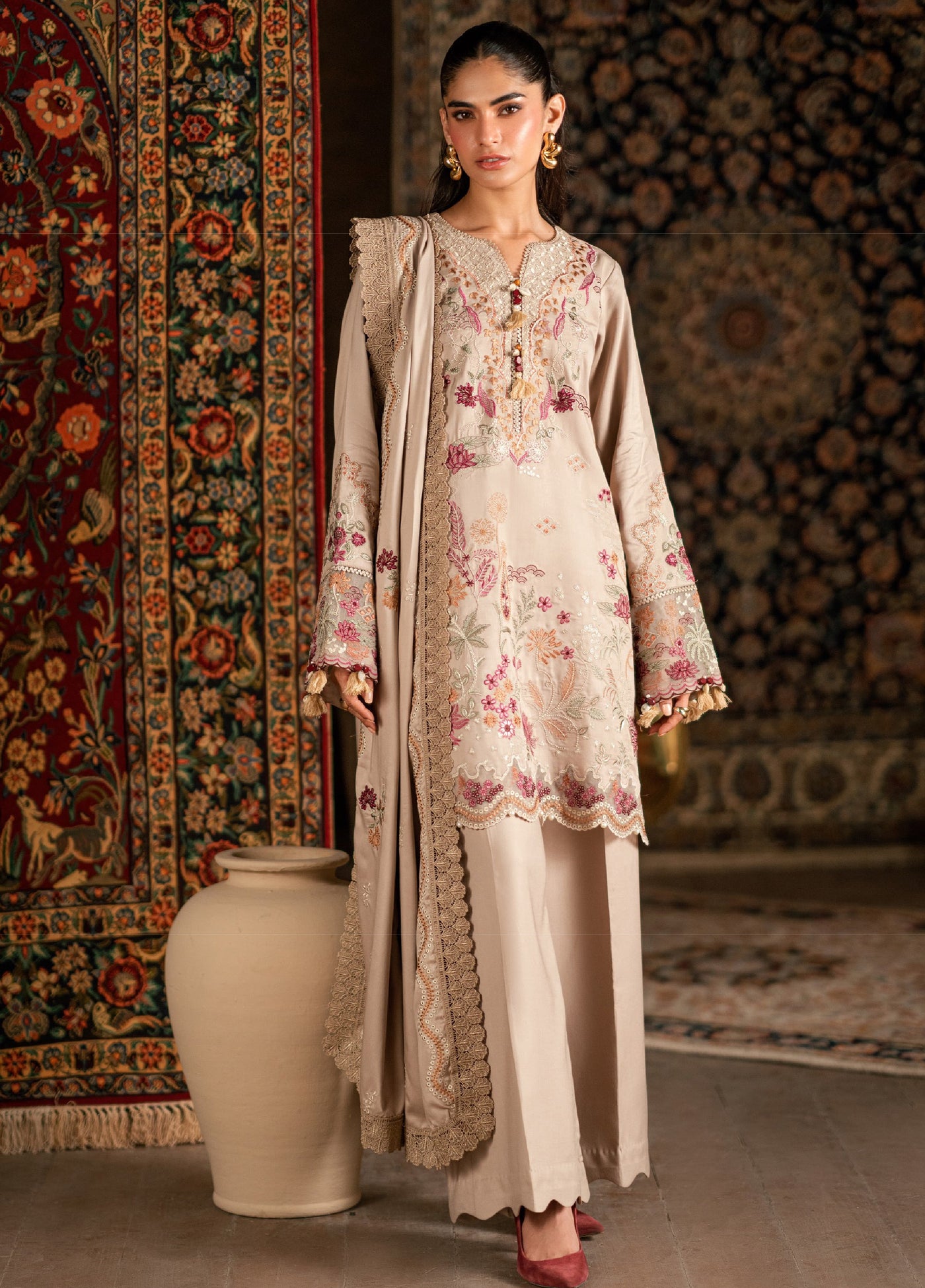 Zync by Florent One Nation Unstitched Khaddar Embroidered Suits 3 Piece FL25ON FL-4A - Casual Collection