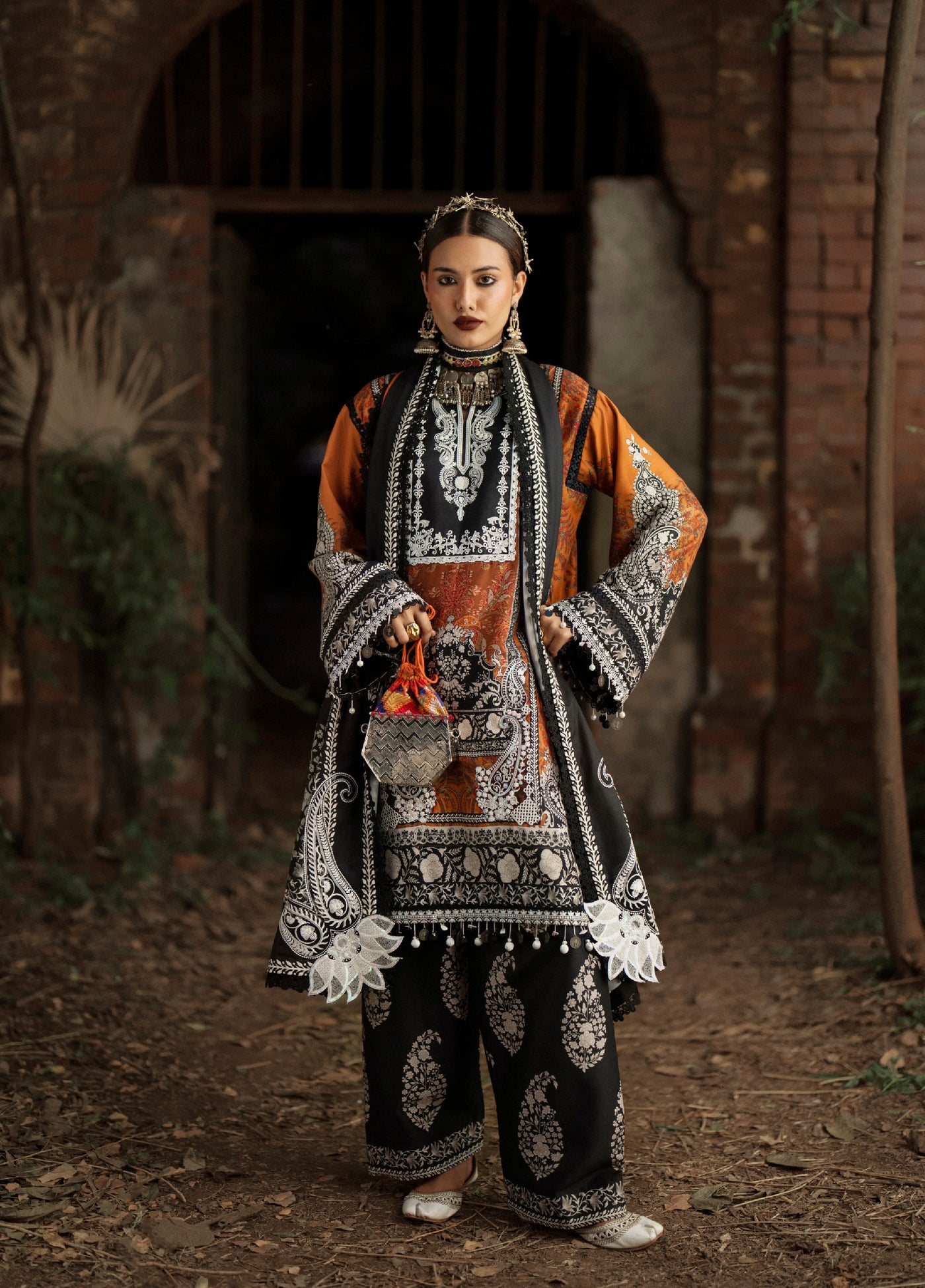 AJR Sard Shaam Embroidered Unstitched Linen Suits 3 Piece AJR25SS AJRW-10 MAHRUKH - Winter Collection