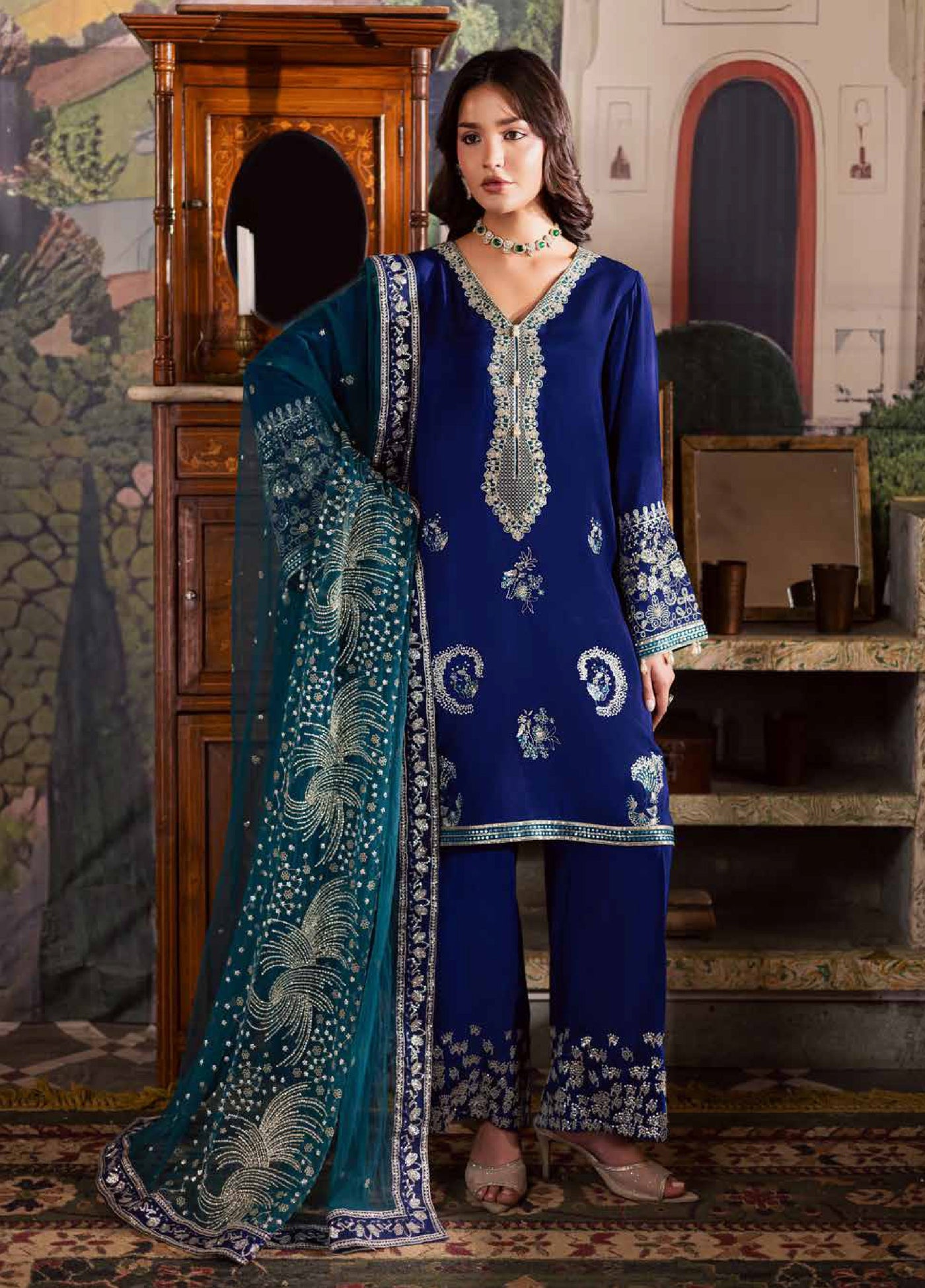 Nureh Nur Mahal The Silk Edit Unstitched Suits 3 Piece NU25NM NE-192 - Festive Collection