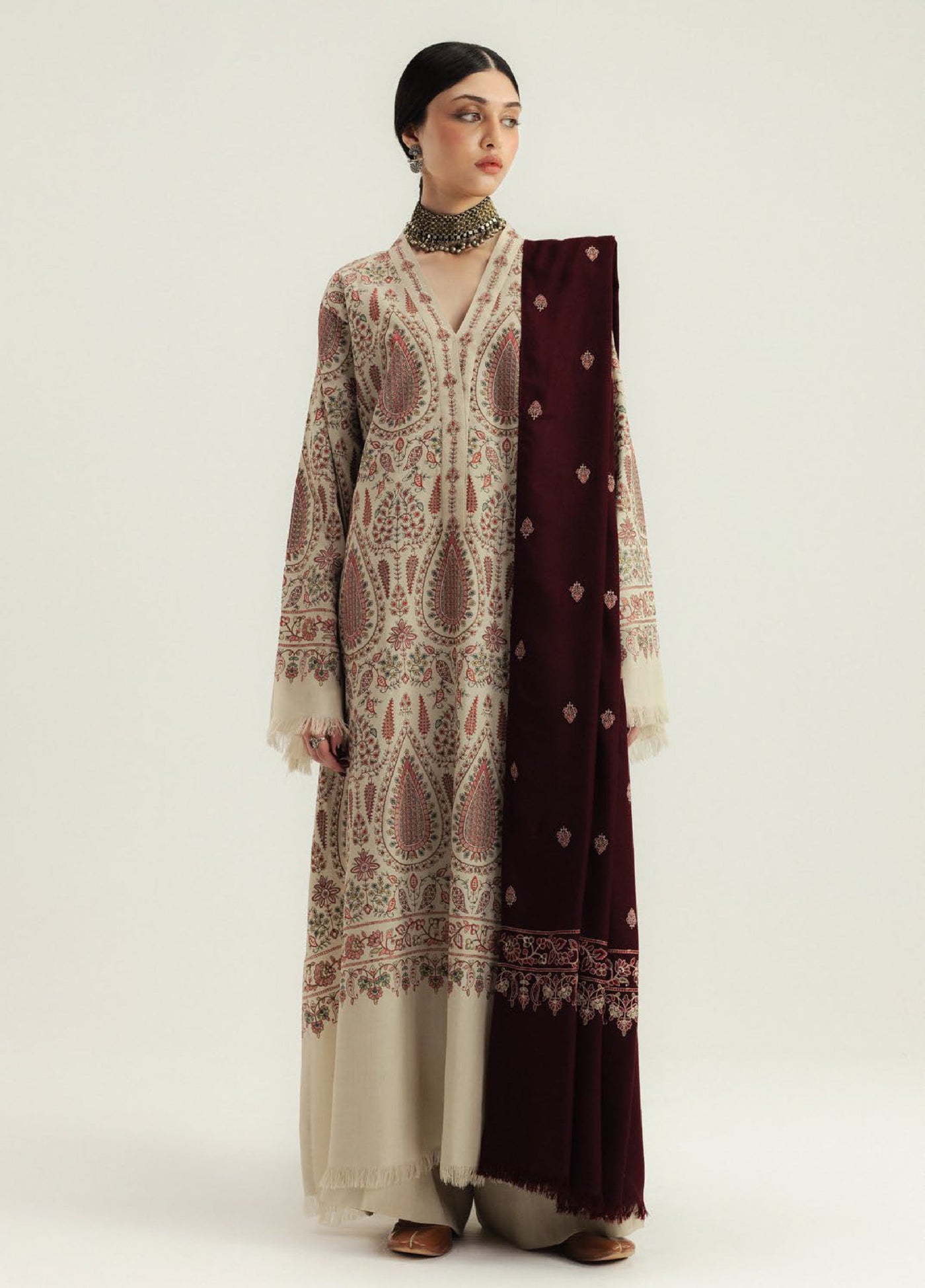 Zara Shahjahan Unstitched Casuals Marina Embroidered Suits 3 Piece CZS25WC D7-kel - Casuals Collection
