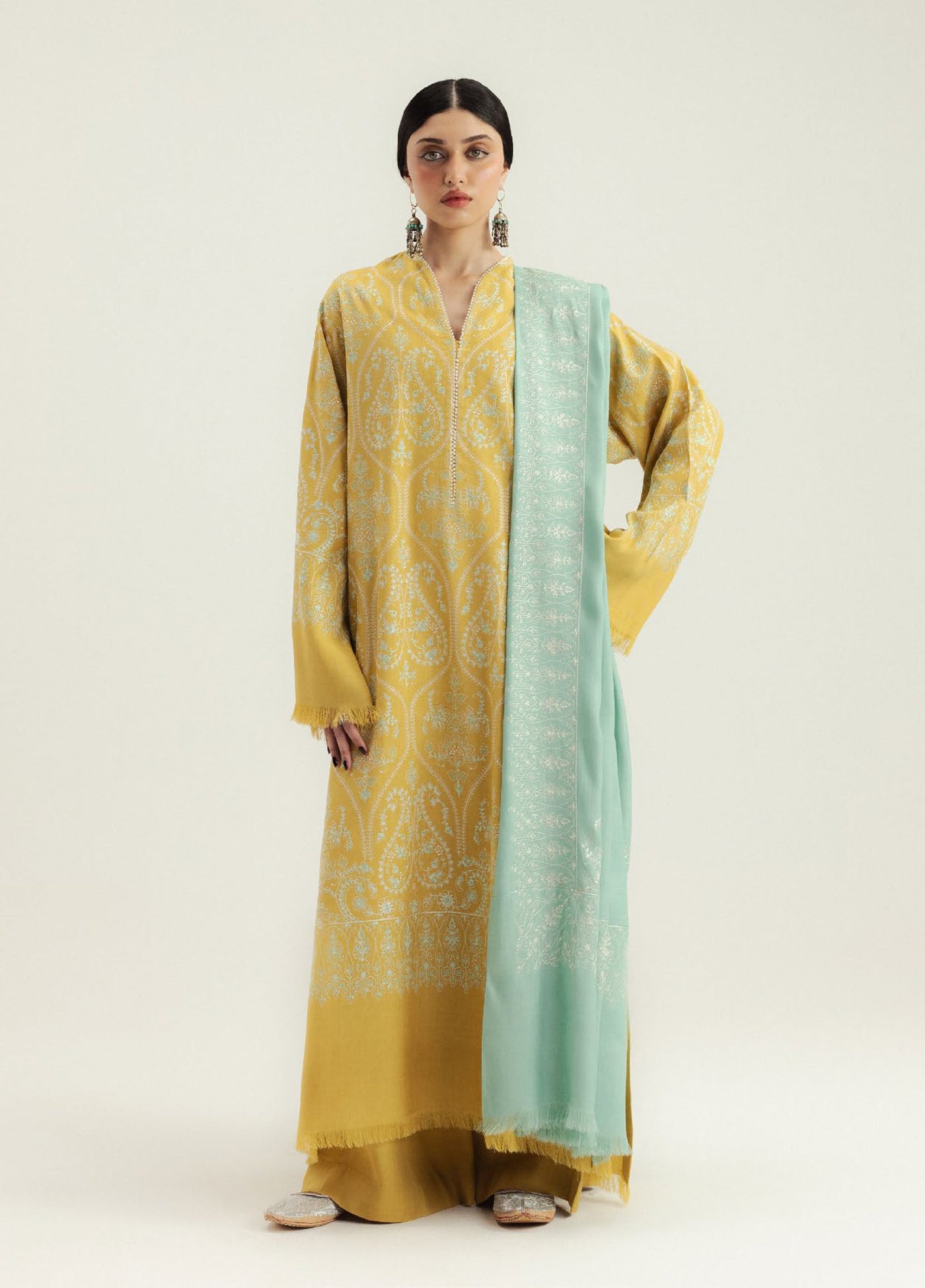 Zara Shahjahan Unstitched Casuals Marina Embroidered Suits 3 Piece CZS25WC D1-Zarvaan - Casuals Collection