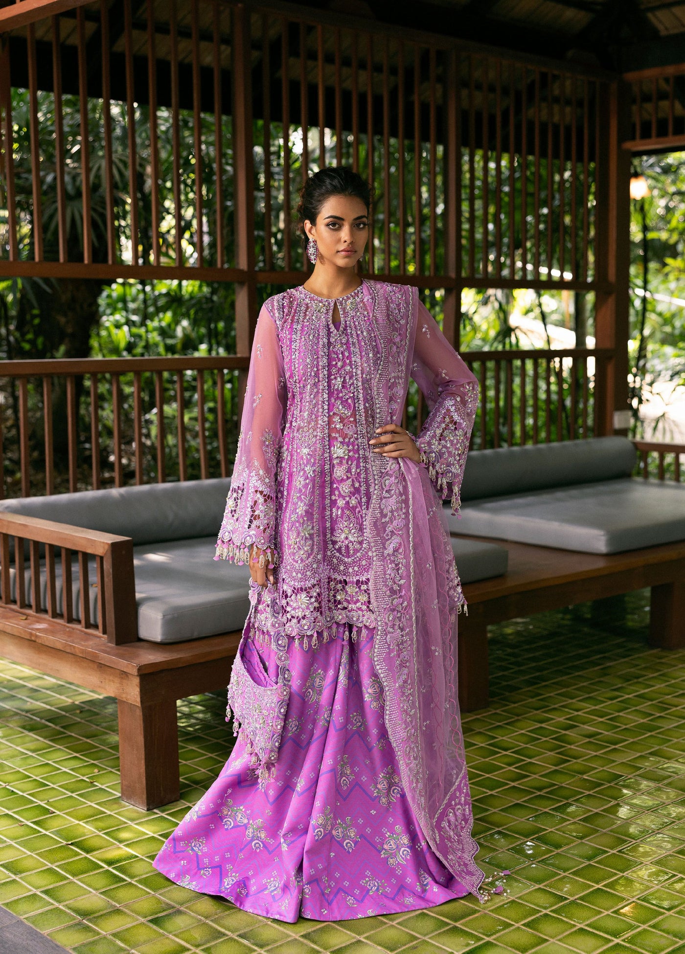 Saira Rizwan Unstitched Organza Embroidered Suits 3 Piece SR25UF SRF25-07 Liyana - Formal Collection