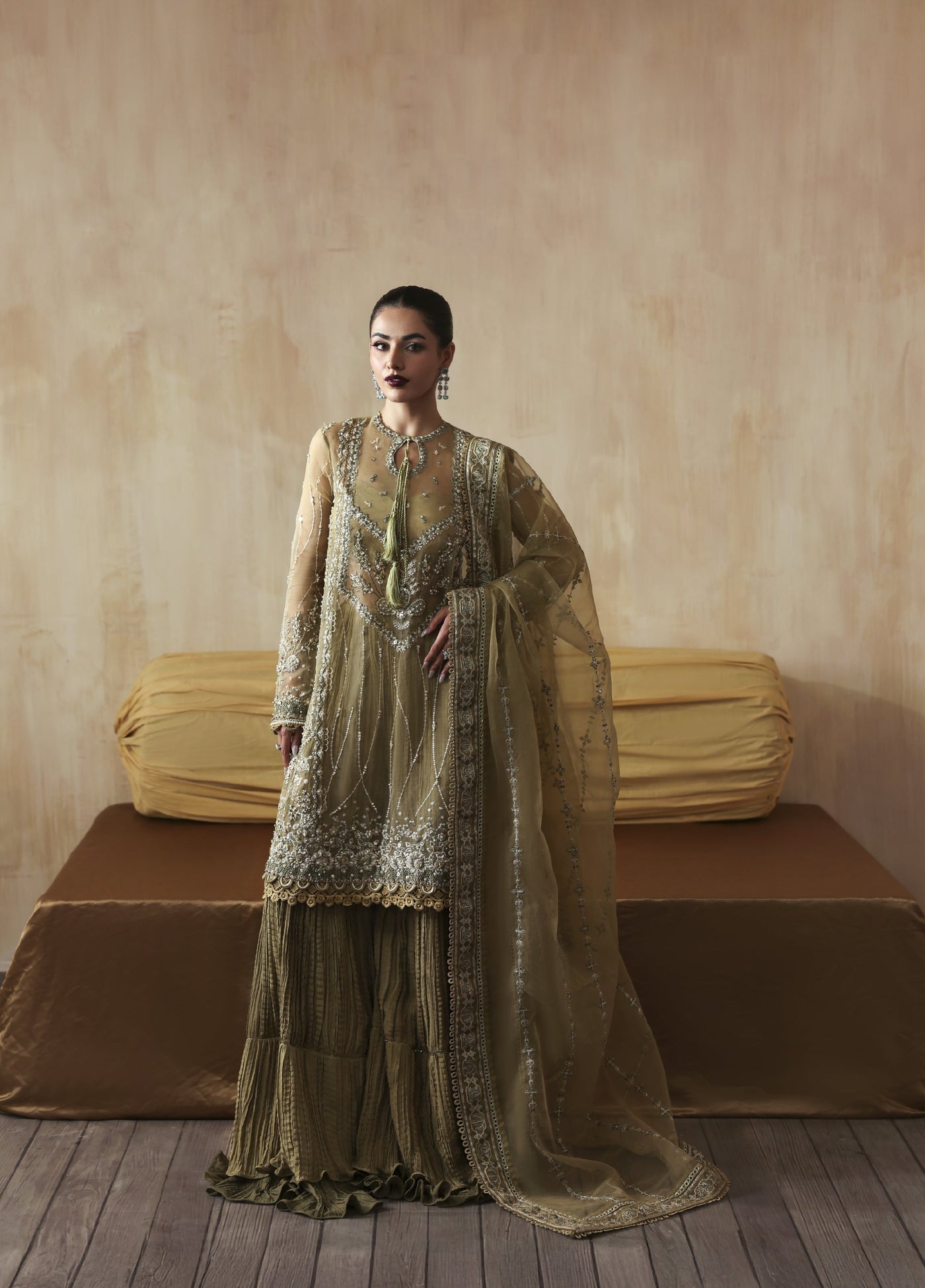 Jahanara by Zarposh Embroidered Organza Suits Unstitched 3 Piece ZP25JF Zarqash - Festive Collection