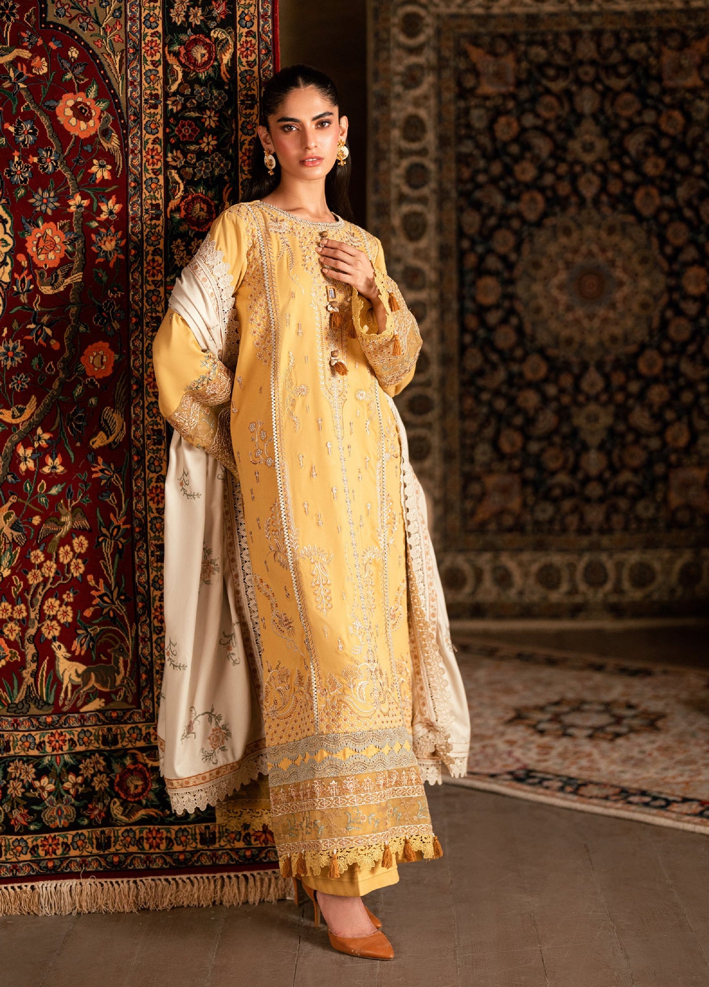 Zync by Florent One Nation Unstitched Khaddar Embroidered Suits 3 Piece FL25ON FL-5B - Casual Collection