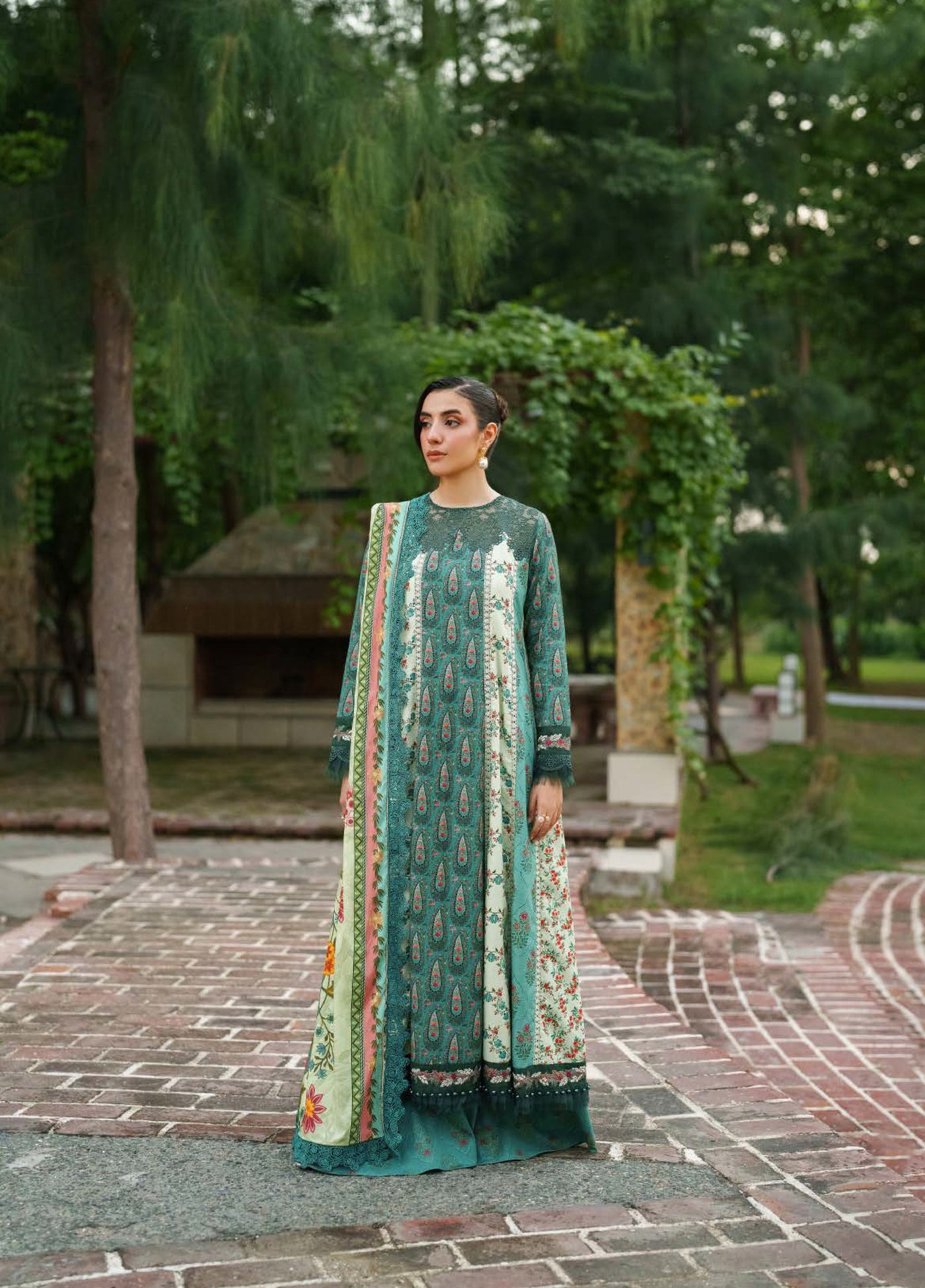 Meraki by Asifa And Nabeel Unstitched Viscose Embroidered Suits 3 Piece AN25MW ANM-08-Botanical Breeze - Casual Collection