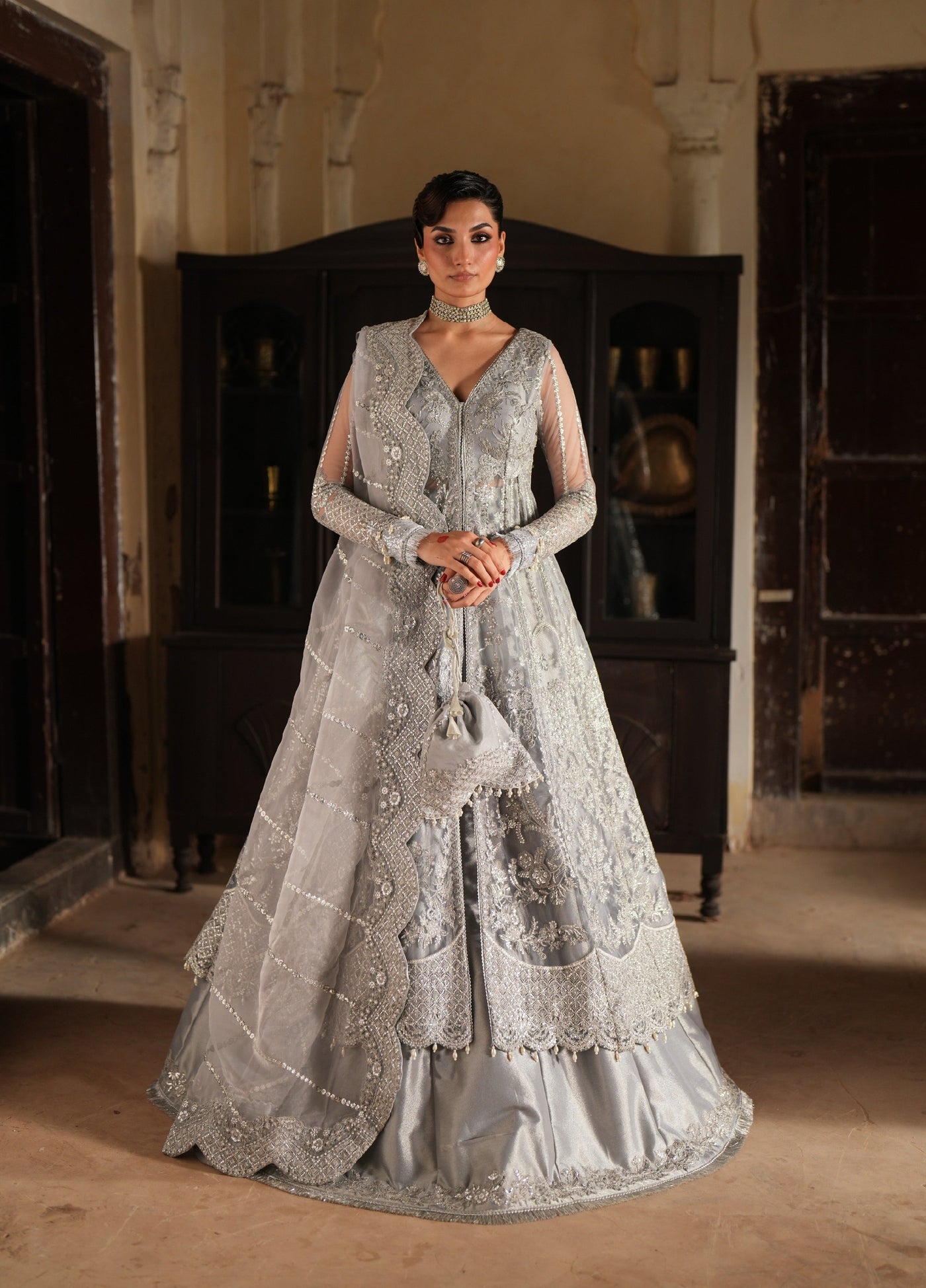 Dastan E Ishq by Ajr Festive Embroidered Unstitched Net 3 Piece Suits AJR25DI D-8 Mehar - Formals Collection