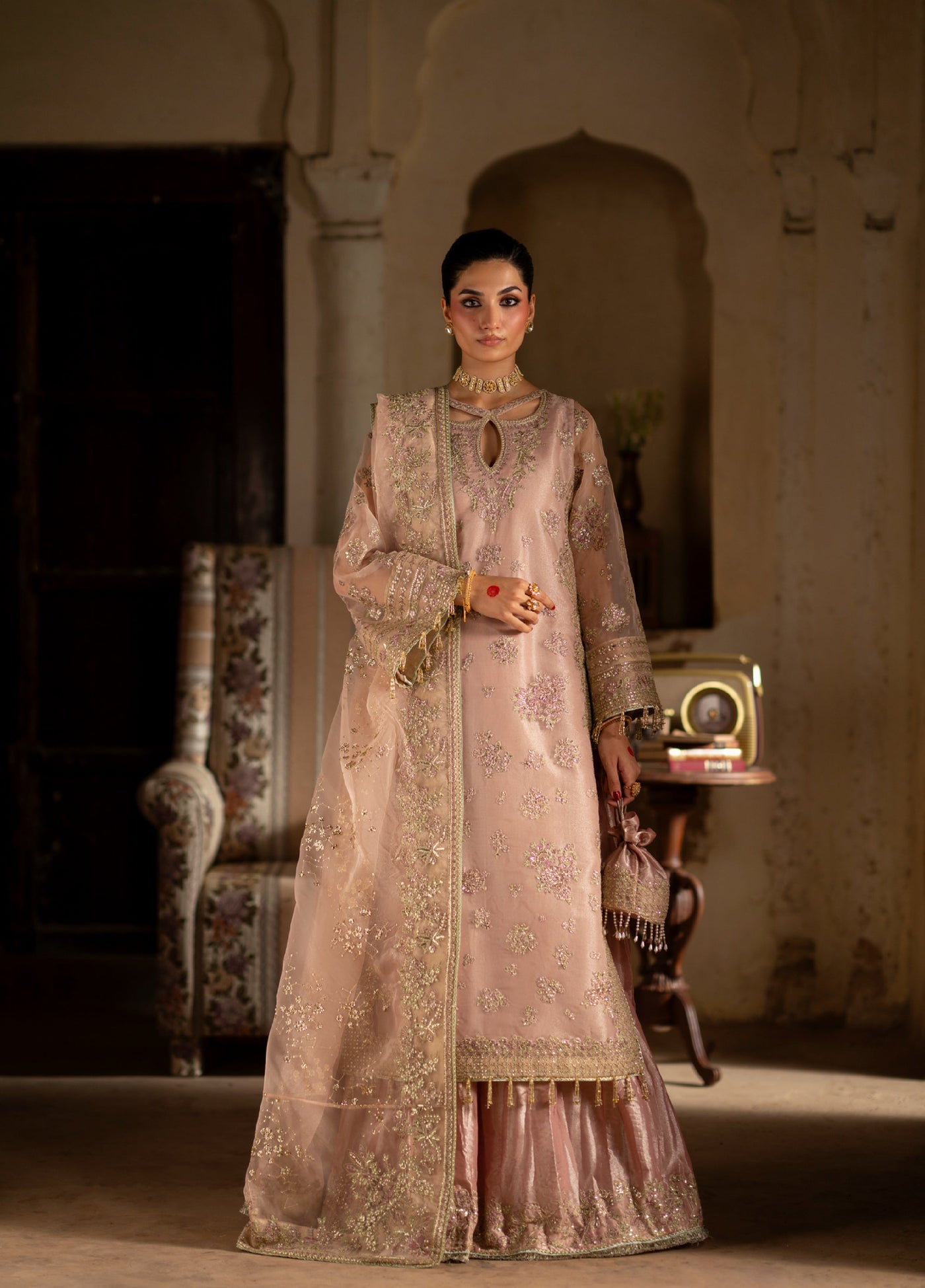 Dastan E Ishq by Ajr Festive Embroidered Unstitched Net 3 Piece Suits AJR25DI D-4 Zehra - Formals Collection