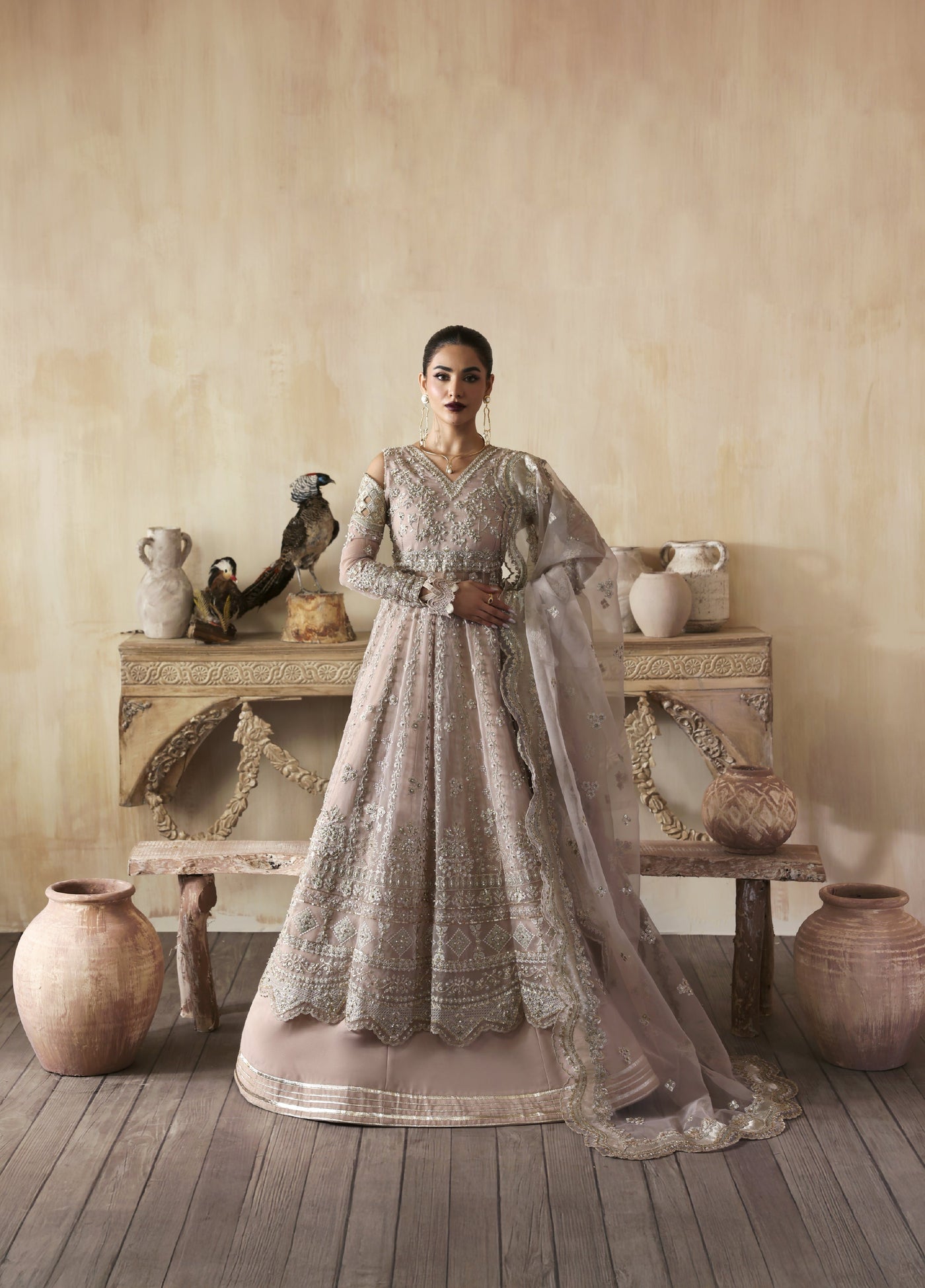 Jahanara by Zarposh Embroidered Organza Suits Unstitched 3 Piece ZP25JF Nure - Festive Collection