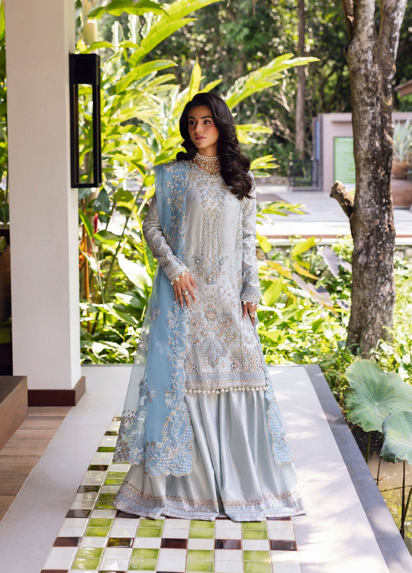 Saira Rizwan Unstitched Tissue Embroidered Suits 3 Piece SR25UF SRF25-06 Soraya - Formal Collection